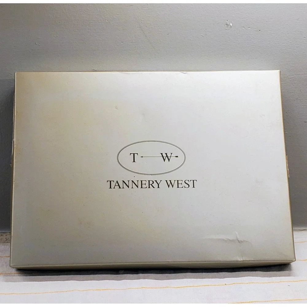 VTG New Genuine Leather Tannery West Men's Tri-Fold Wallet Money Clip Key Chain